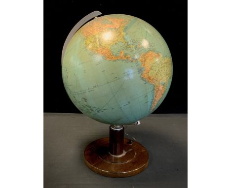 A mid-century globe table lamp, 50cm high. 