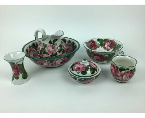 Wemyss wash jug and bowl setCondition report: Most pieces with crazing. The jug is chipped and has lost a considerable amount