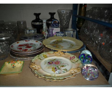 VARIOUS CERAMICS AND GLASS, to include Carltonware, boxed Caithness Limited Edition paperweight, 'Christopher Columbus' Worce