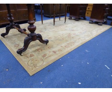 A BEIGE GROUND CARPET, approximate size 300cm x 300cm and a similar carpet (2)