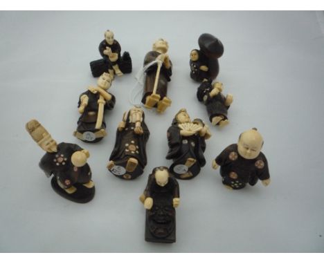 A COLLECTION OF TEN NETSUKE, all signed
