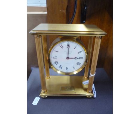 A BOXED QUARTZ GARRARD & CO, LONDON MANTLE CLOCK
