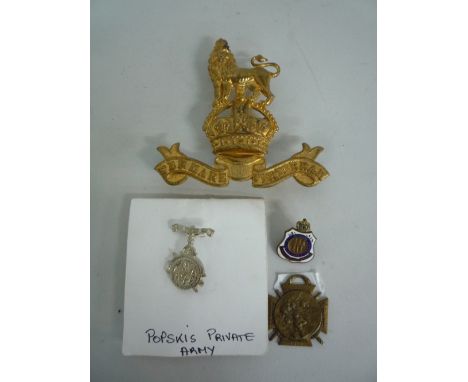 POPSKI'S PRIVATE ARMY SILVER BADGE WWII ERA, together with Crown Logo Shield, Australian Armed Services Legion badge and Fren