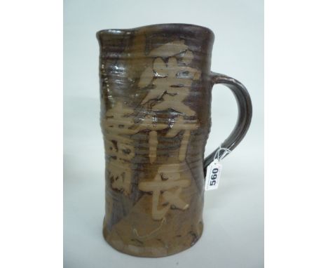 A STUDIO POTTERY STONEWARE JUG, by Jeremy Leach 1998-2001, height approximately 22cm