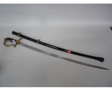 GERMAN ? NAVAL OFFICERS SWORD AND SCABBARD, no markings on blade or hilt