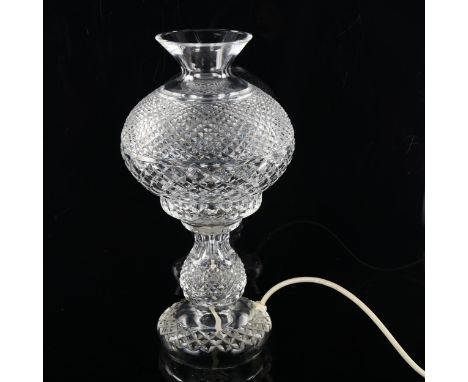 WATERFORD IRISH CRYSTAL - a table lamp in Inishmore pattern, height 35cm, boxedPerfect 