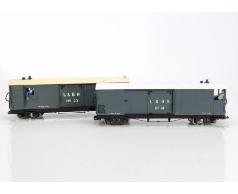 Kit/Scratchbuilt G Gauge Lynton and Barnstaple bogie Luggage and Guard's Vans,  L &amp; B R No 14 luggage Van with guards bal