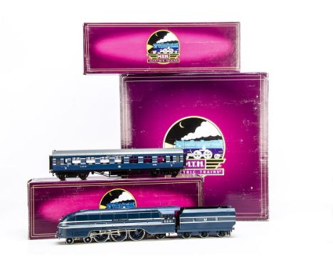 A fine 0 Gauge DJH Tower Collection kitbuilt model of LMS Cornonation Class Locomotive and seven MTH Coronation Scot Coaches,