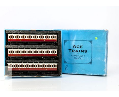 An ACE Trains 0 Gauge Caledonian Railway non-corridor Coach Set, in CR crimson/ivory lithographed finish, comprising 2 First 