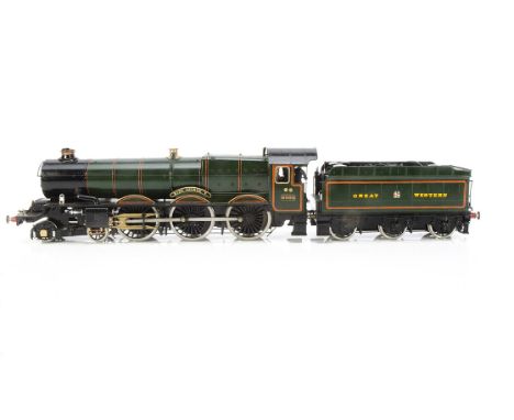 A Finescale 0 Gauge GWR 'King' class 4-6-0 Locomotive and Tender by Tower Models (San Cheng), constructed in Chinese brass an