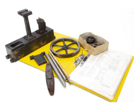 A partially-constructed Stuart Turner live steam Beam Engine Kit, with the centre pedestal and cylinder assembled to the engi