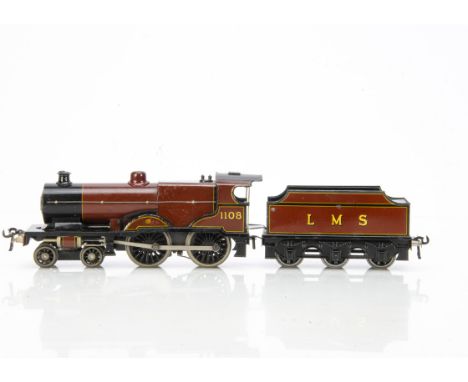 A boxed Bassett-Lowke 0 Gauge electric LMS 'compound' class 4-4-0 Locomotive and Tender, with DC mechanism, finished in LMS c