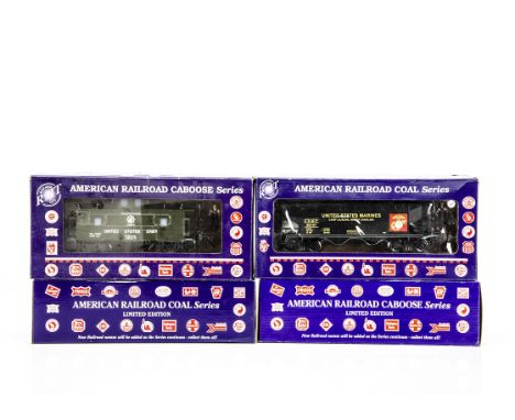 RMT 0 Gauge American Railroad Coal Series 2-Bay Hoppers and Cabooses, CAB311 Army Caboose 1205, CAB631 US Marines Caboose 115
