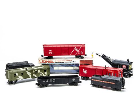 Lionel and MTH 0 Gauge boxed and unboxed Rolling stock, Lionel Blue Comet Passenger Combo Car, in original box, unboxed 6466T