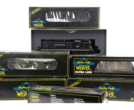 Weaver 0 Gauge American Military Diesel Locomotive and Rolling Stock, Ultra Line 8520-LP US Army black RS-3 Diesel Switcher N