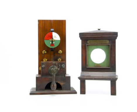 North Eastern Railway Signal Box Block Instrument, wooden cased inset with glass panel and interior  painted brass dial inscr