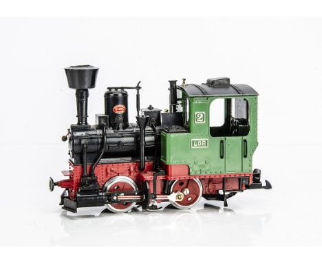 LGB G Gauge 2020 0-4-0 Tank Engine, in green, red and black, LGB No 2
