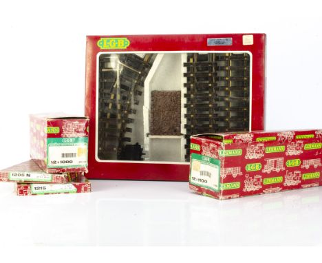 LGB G Gauge 20901 Track Pack and other Track, Pack comprising L/H Point, one curve, six straights and Buffer, in original box