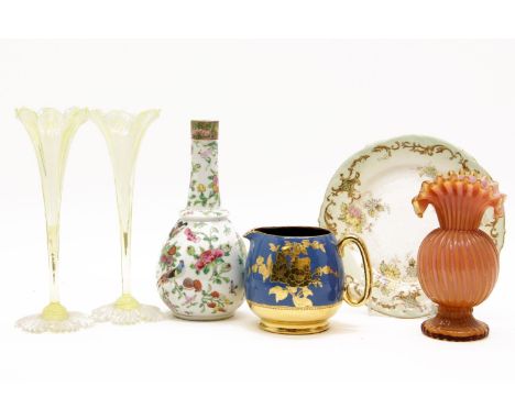 Various decorative ceramics, to include Chinese plates, Royal Worcester 'Duchess' teaset, and decorative glass, etc