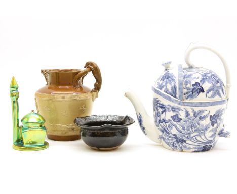 Sunderland lustre, Prattware, Royal Doulton, and other items of Victorian and later pottery