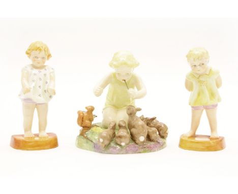 Two Royal Worcester figures, 'Tommy' and 'Joan', modelled by F G Doughty, and another 'Woodland Dance' (3)