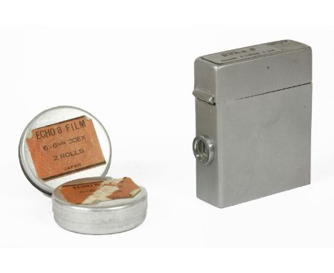 An Echo 8 cigarette lighter camera, made by Suzuki Optical Co., Japan, with two rolls of film and instructions. The original 