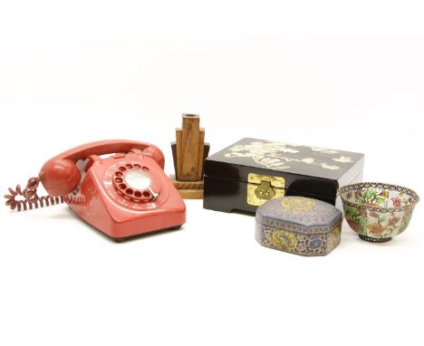 Various metal and wooden items, to include a iron model of a 'Newspaper Boy', wooden candlesticks, instruments, binoculars, c