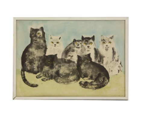 Leonor Fini (1907-1996)EIGHT CATS, Lithograph, signed and inscribed in pencil 'Fini Chats 180F'  113/12054 x 77cm