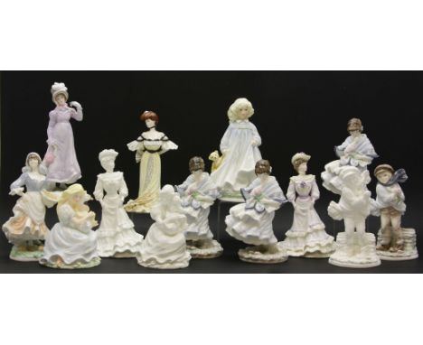 Thirteen Coalport, Royal Worcester, and other figures