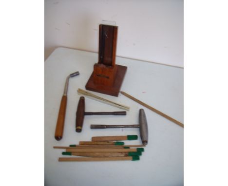Selection of piano tuners tools with makers label for Philip Harris and Co Birmingham 