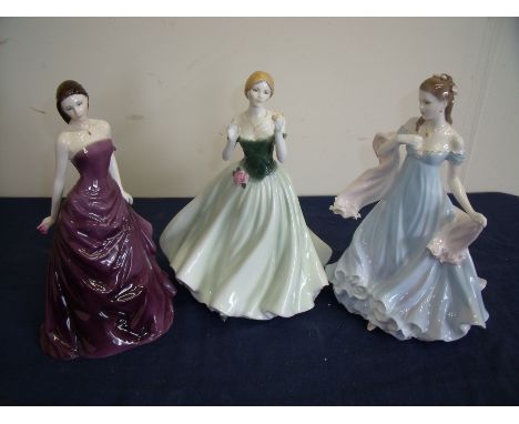 Group of three Limited Edition Royal Worcester ladies including Be Mine No 484/7500, Keepsake No 12437/12500 and With All My 
