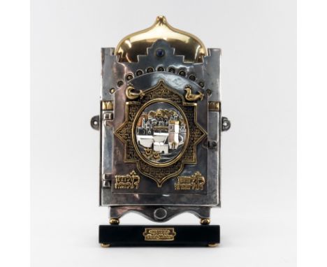 Frank Meisler, Israeli (b. 1929) Gold and Silver plated sculpture "Ketuba". Signed. Wear and light pitting. Measures 14-3/4" 