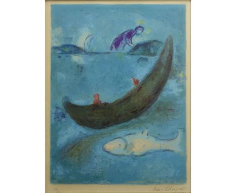 Marc Chagall, French/Russian (1887-1985) Color lithograph "Der tote Delphin und die dreitausend Drachmen". Signed in pencil n
