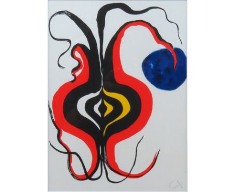 Attributed to: Alexander Calder, American (1898-1976) Color Lithograph "Onion". Initialed in pencil lower right. Good conditi
