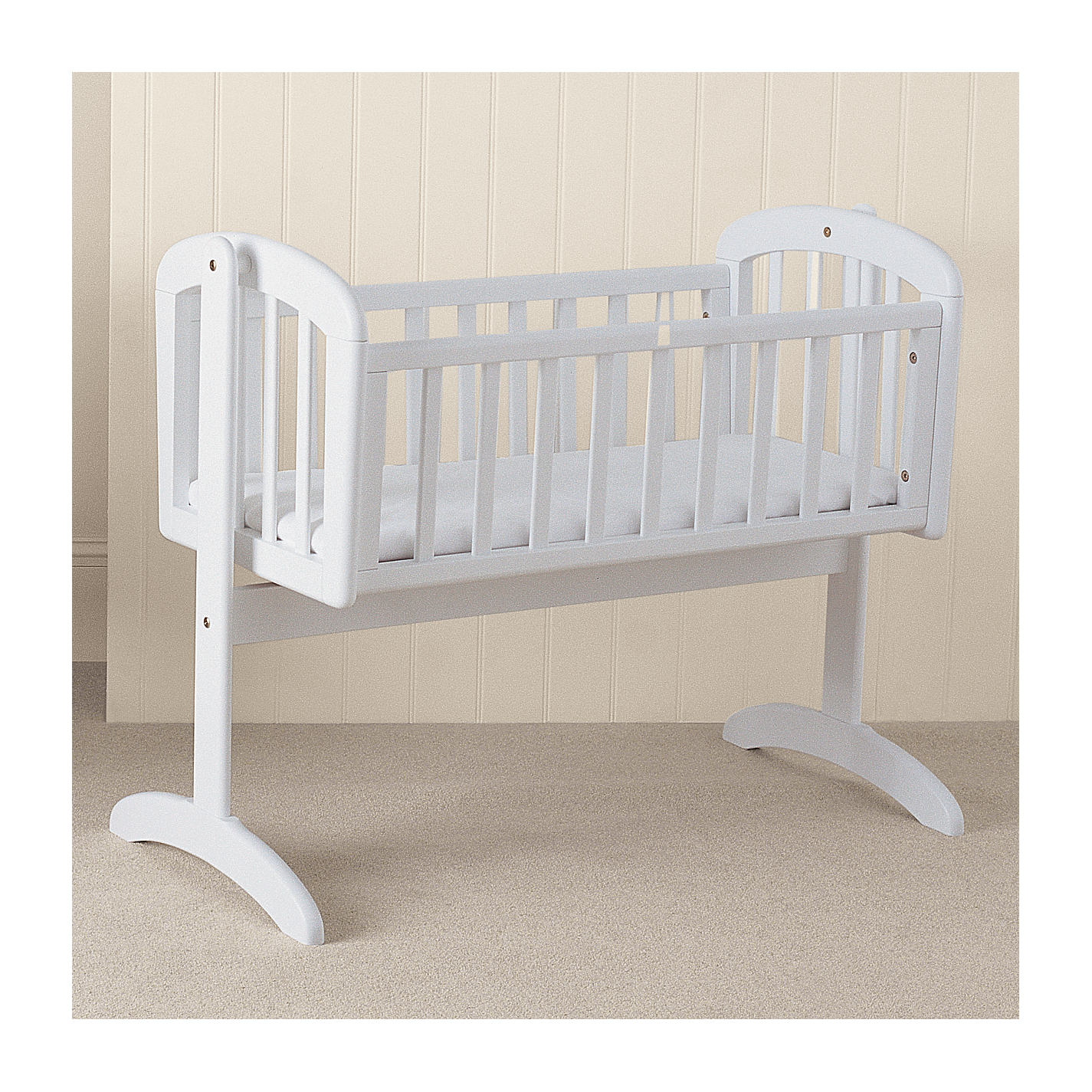 white swing crib