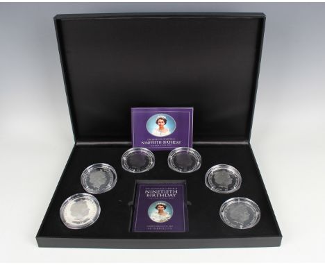 An Elizabeth II Solomon Islands silver proof large format six-coin set, comprising six one-ounce silver coins commemorating t