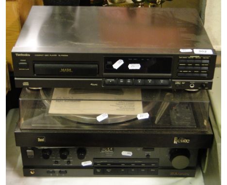 A Technics stereo system (turntable record player not working).