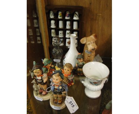 5 Goebel's Hummel figures, a scent bottle, Sylvac Terrier, etc.