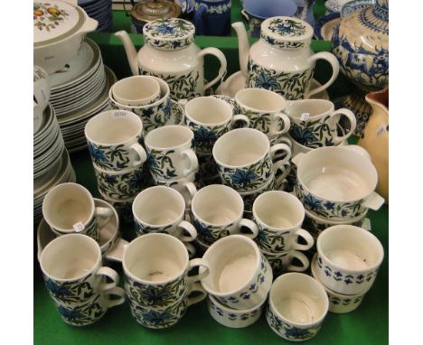 MidWinter tea and coffeeware with green and blue floral decoration, etc.