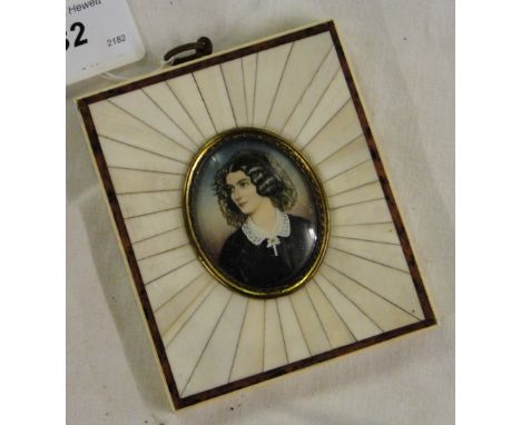 An ivory framed oval Italian miniature.