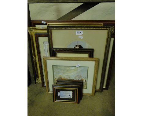 S West,watercolour, Aunt Hilder with Mae dated 1918, Victorian coloured oval print, study of a young girl, various other pict