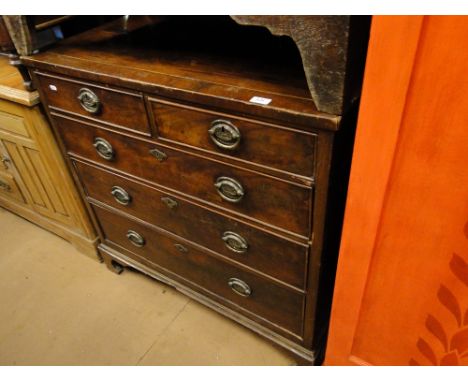 A Georgian mahogany 5-drawer chest on bracket feet.