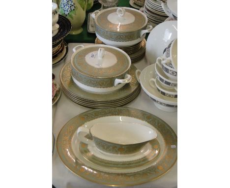 Royal Worcester "Balmoral" part dinner service, including 2 tureens, sauceboat, etc.