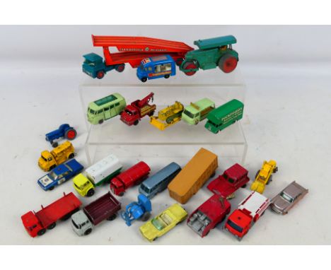 Matchbox - Lesney - 24 loose vintage diecasts to include No.8 Guy Warior Car Transporter,No.55 Ford Fairlane Police Car, No.3