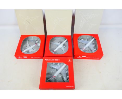 Gemini Jets - 4 x boxed Emirates aircraft in 1:400 scale, an A380-800, an A380-800 in Year of Zayed livery, a 777-300ER and a