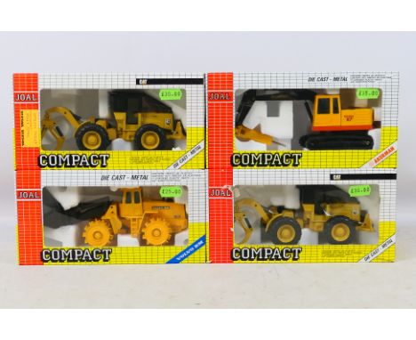 Joal - 4 x boxed construction vehicles including a Volvo BM loader in 1:50 scale, an Akerman H7c Excavator with drill attachm