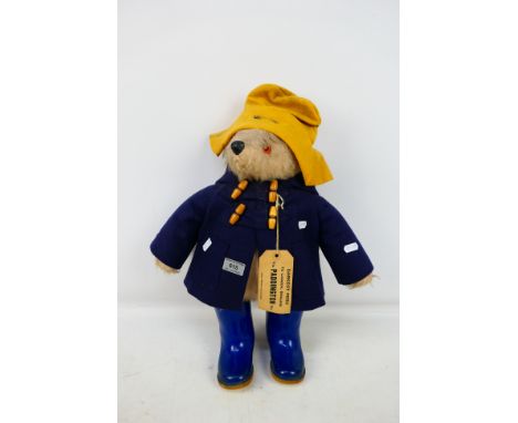 Paddington Bear - Large Paddington Bear with blue coat and boots, and yellow hat and luggage label by Gabrielle designs Some 