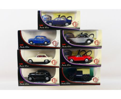 Edison Giocattoli - 7 x boxed cars in 1:43 scale including 1954 Lancia Aurelia B24, 1964 Alfa Romeo 2600 Sprint, 1959 Fiat Ca