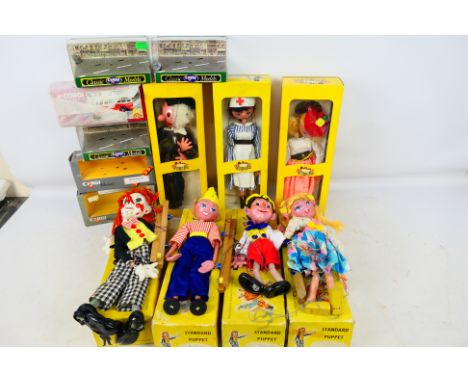 Pelham Puppets - 7 boxed marionette puppets to include SM5 Schoolmaster, SS12 Nurse, SS8 Mitzi and others. Also includes 6 Em