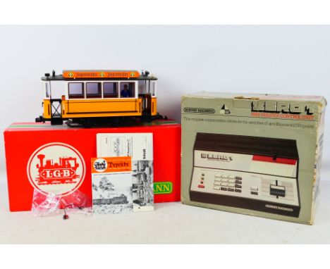 Lehmann - Hornby - A boxed L.G.B G scale yellow tramcar a missing coupling hook. Item appear to be in very good condition. Bo